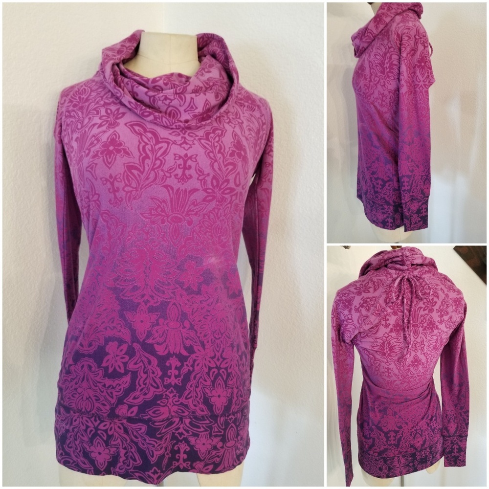 Athleta Nadi Tunic Top Sz XXS Dip Dye Ombre Floral